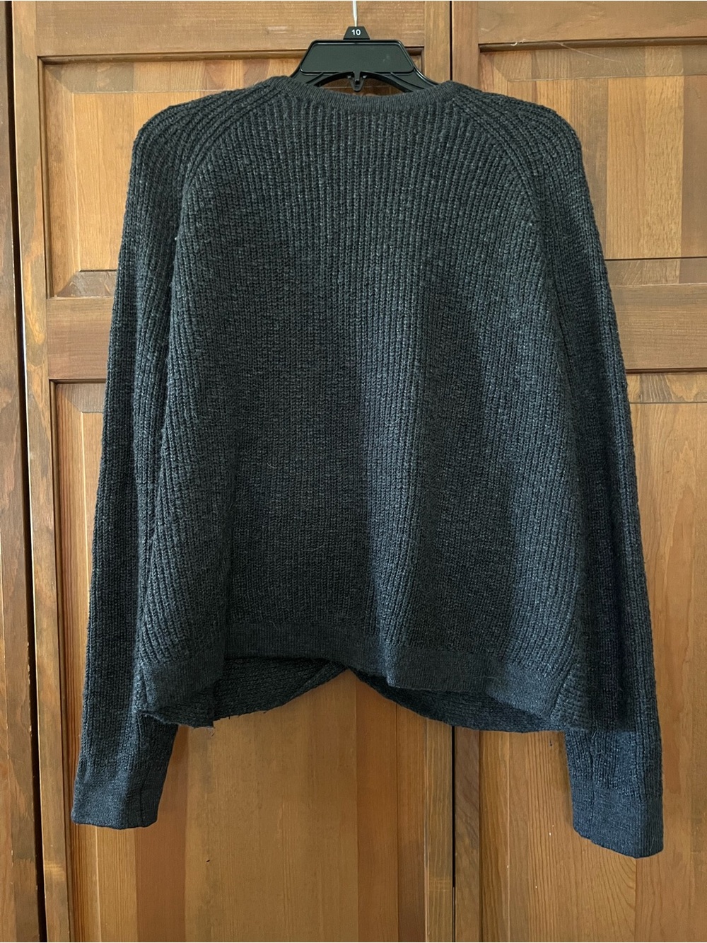 aerie Charcoal Black Ribbed Crewneck Sweater